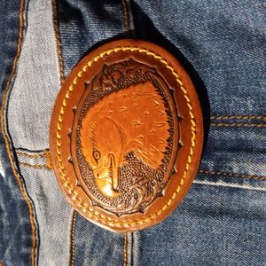 Leather Eagle Belt buckle